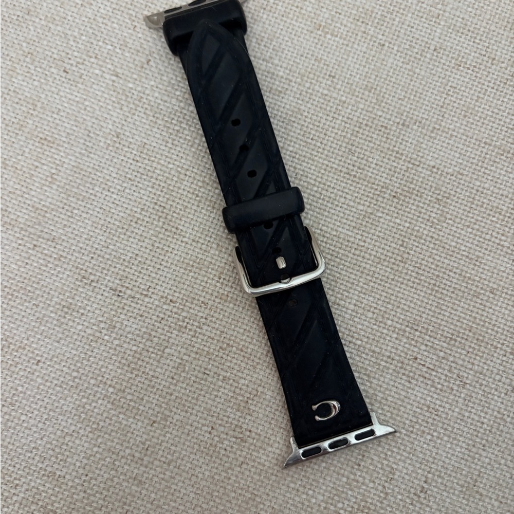 Coach Black silicone Watch band fits 38 Apple Watch
